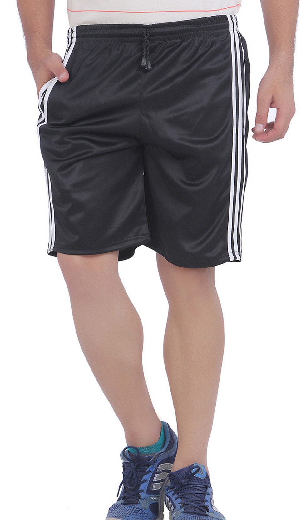 American Crew Striped, Solid Men's Black, White Basic Shorts Buy