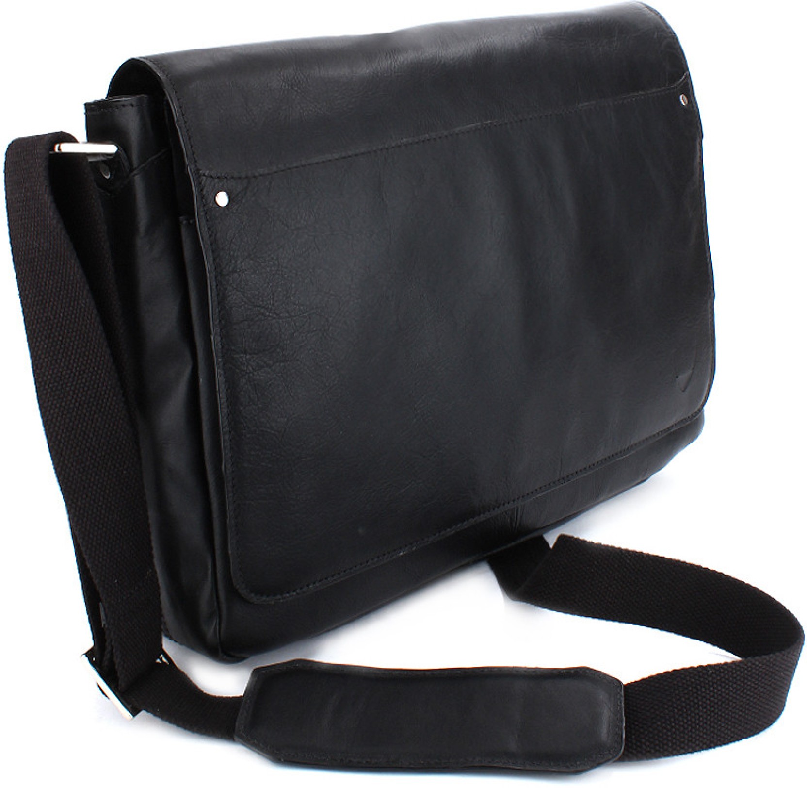Hidesign Men & Women Casual Black Genuine Leather Sling Bag Black ...