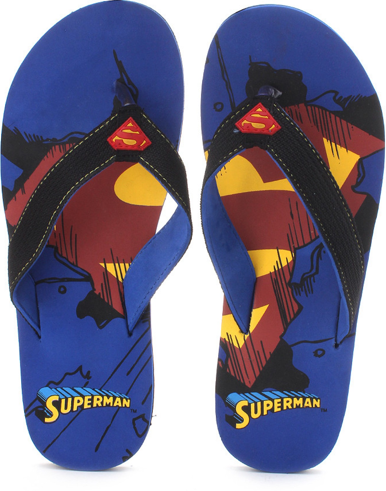 Superman Shield Print Flip Flops - Buy Blue Color Superman Shield Print ...
