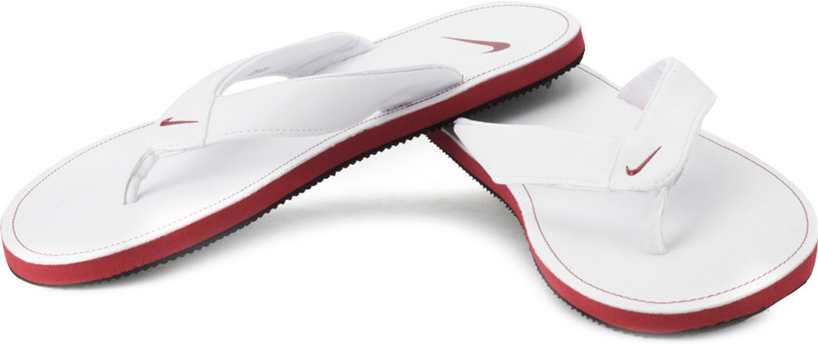 red nike flip flops