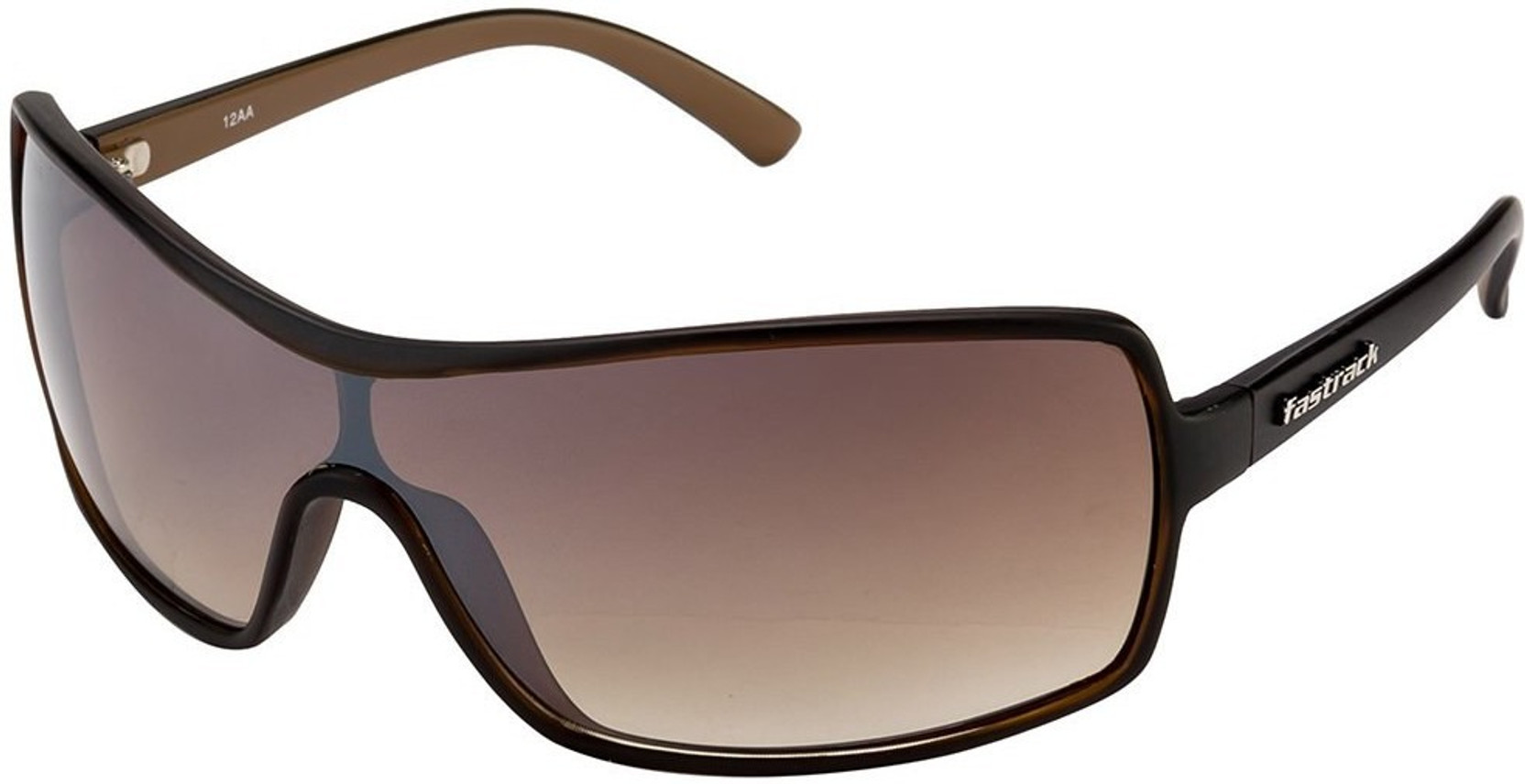 Buy Fastrack P119BR2 Wraparound Sunglasses Brown For Men Online Best