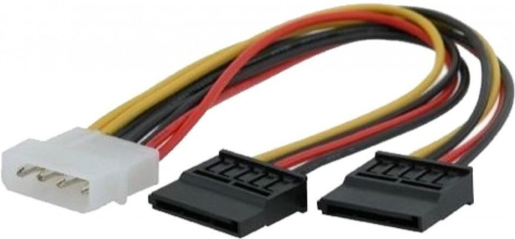 2x 6/" SATA 15-Pin Male to Dual 4-Pin Molex Y Power Splitter Cable connector