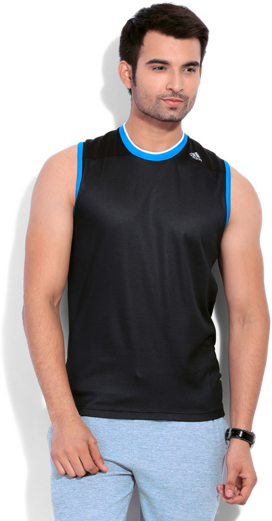 adidas sleeveless t shirt india