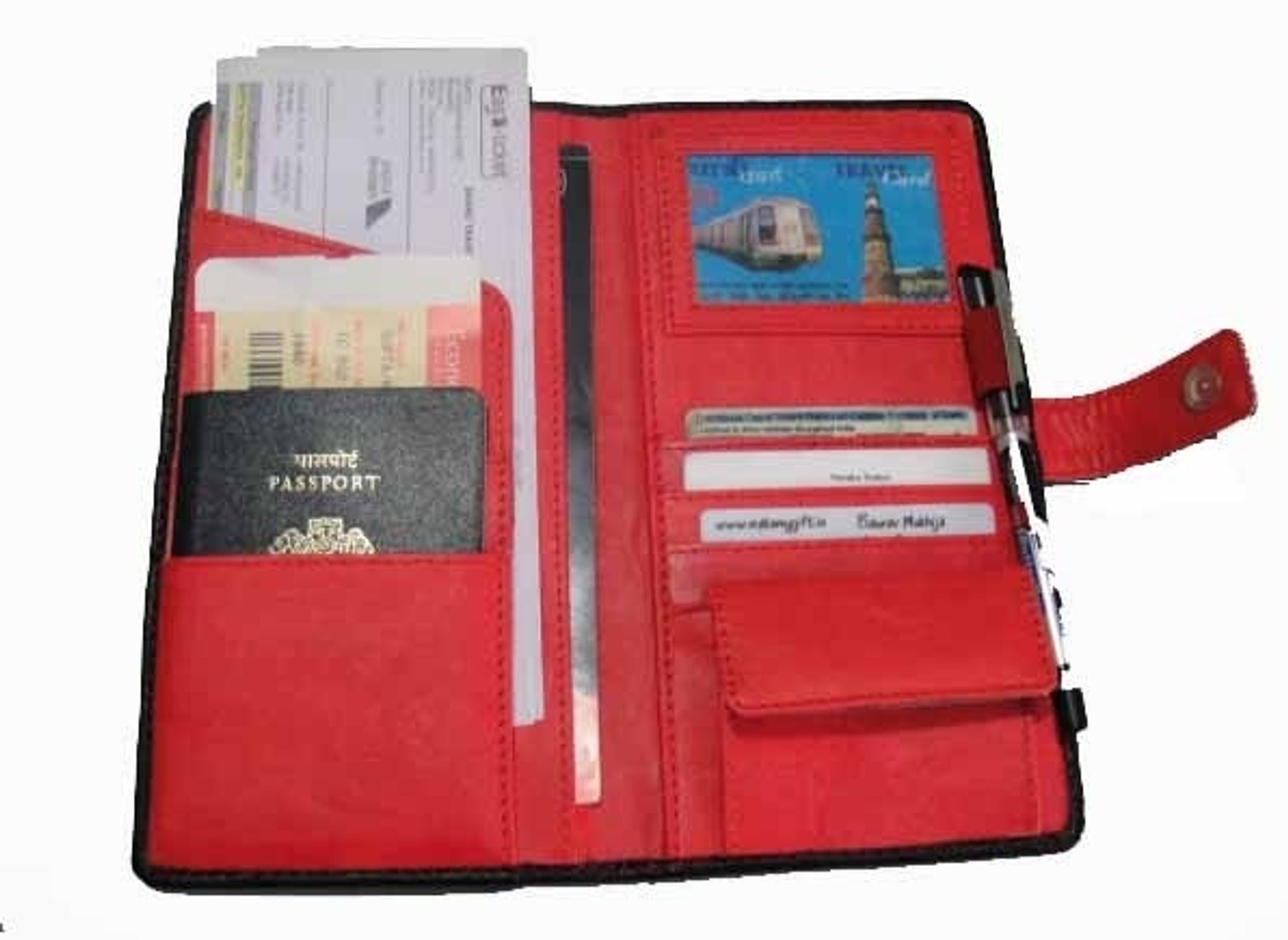 Milano Travel wallet cum Passport Holder Black, Red Price in India