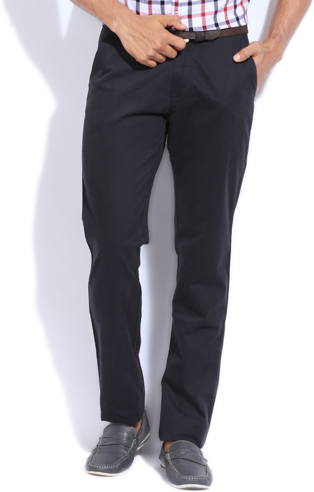 Izod Slim Fit Men's Dark Blue Trousers Buy CHARCOAL Izod Slim Fit Men