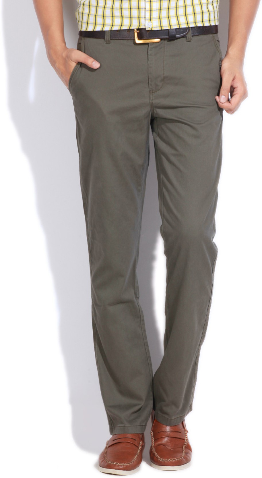 Ruggers Slim Fit Men's Grey Trousers - Buy GREY Ruggers Slim Fit Men's ...
