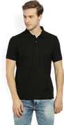 Peter England Solid Men Polo Neck Black T-Shirt - Buy ...