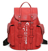 supreme backpack leather red