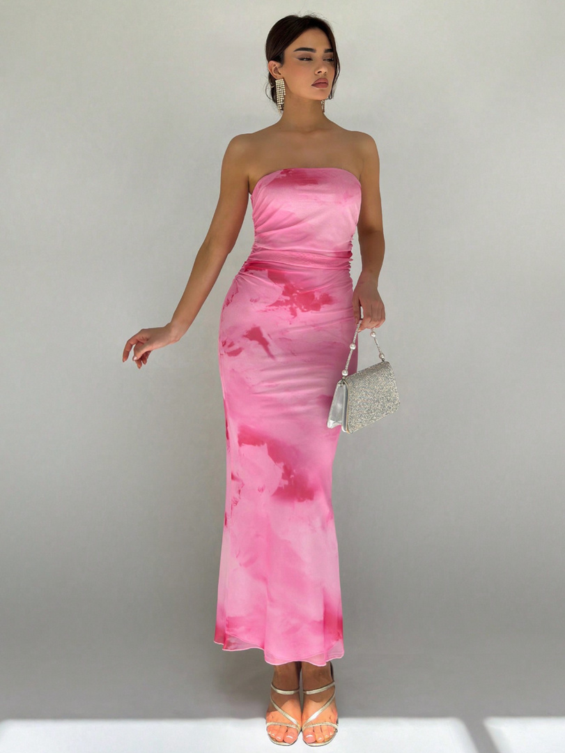 FASHION YARI Women Bodycon Pink Maxi/Full Length Dress