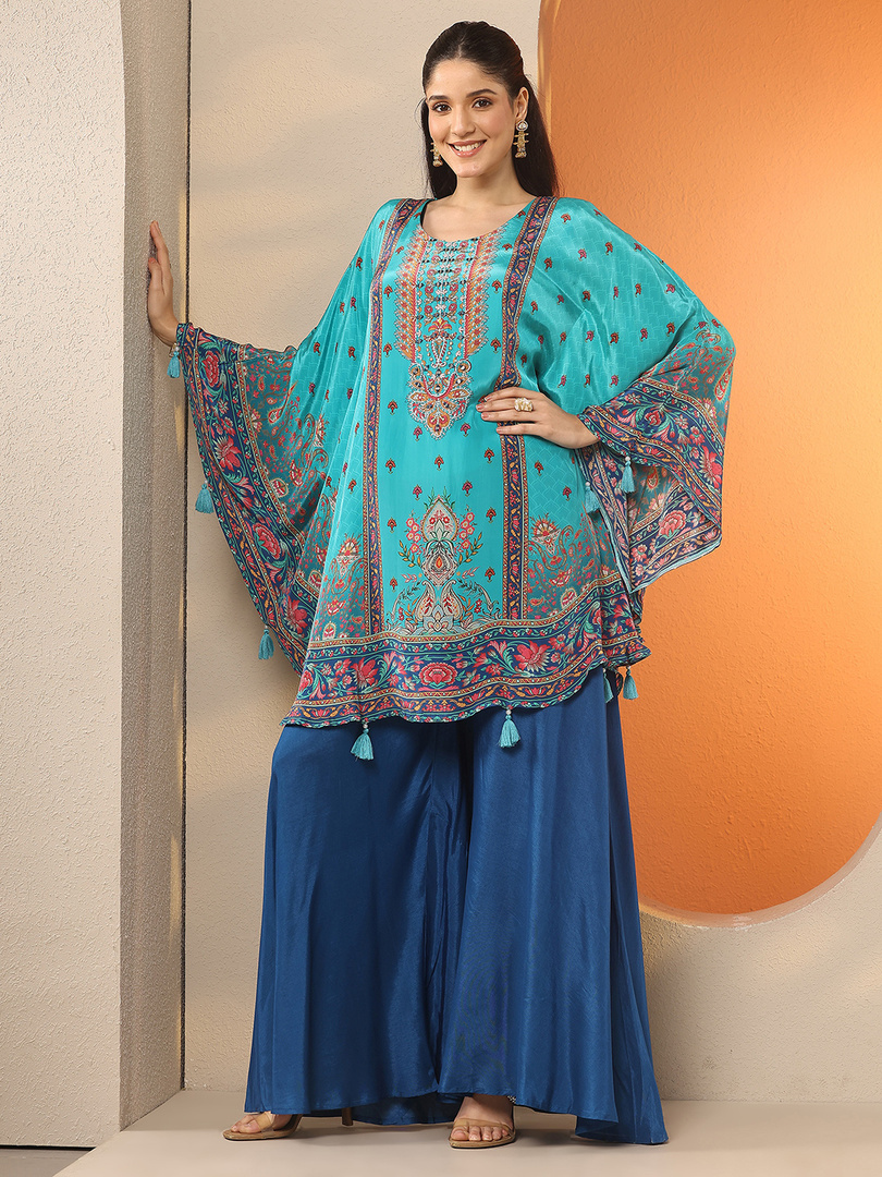 LIBAS Women Crepe Kurta Palazzo Set
