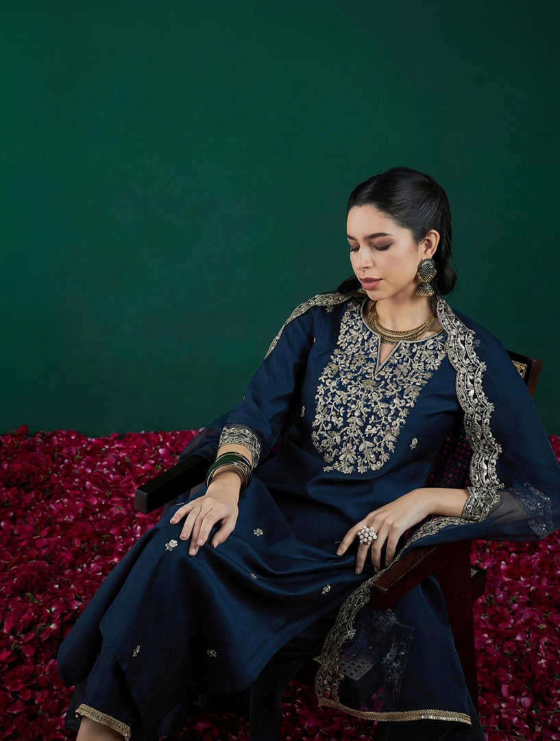 Indo Era Women Viscose Rayon Kurta Pant Dupatta Set