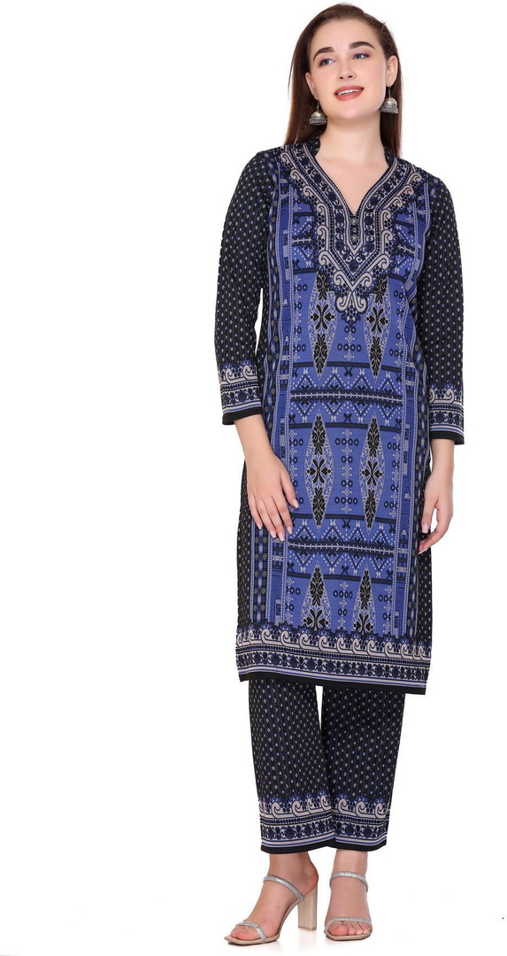Rosary Women Wool Kurta Palazzo Set