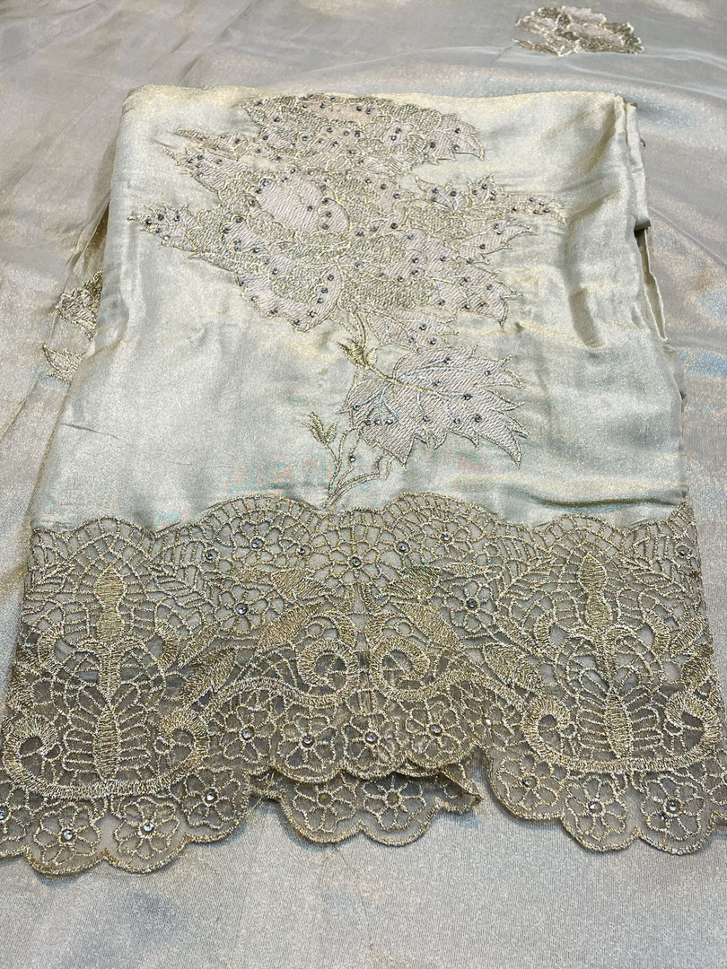 MarwaTraders Unstitched Crepe Suit Fabric Embroidered