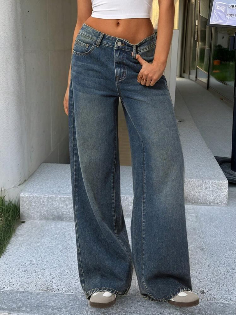 HUNTER & HAYES Women Loose Fit High Rise Blue Jeans