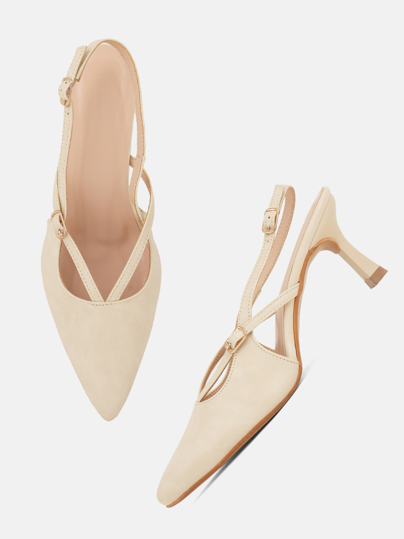 DROP BOLD Women Heels Sandal (Off White , 8)