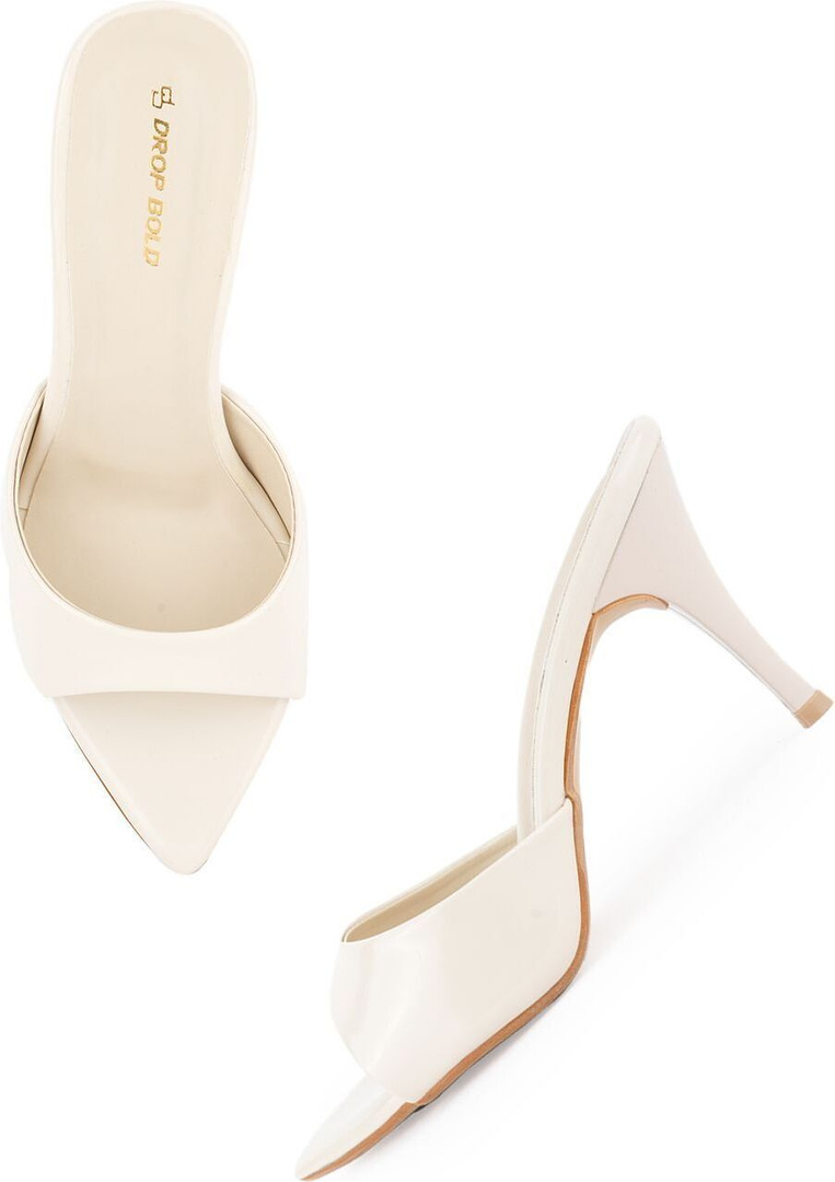 DROP BOLD Women Heels Sandal (Off White , 6)
