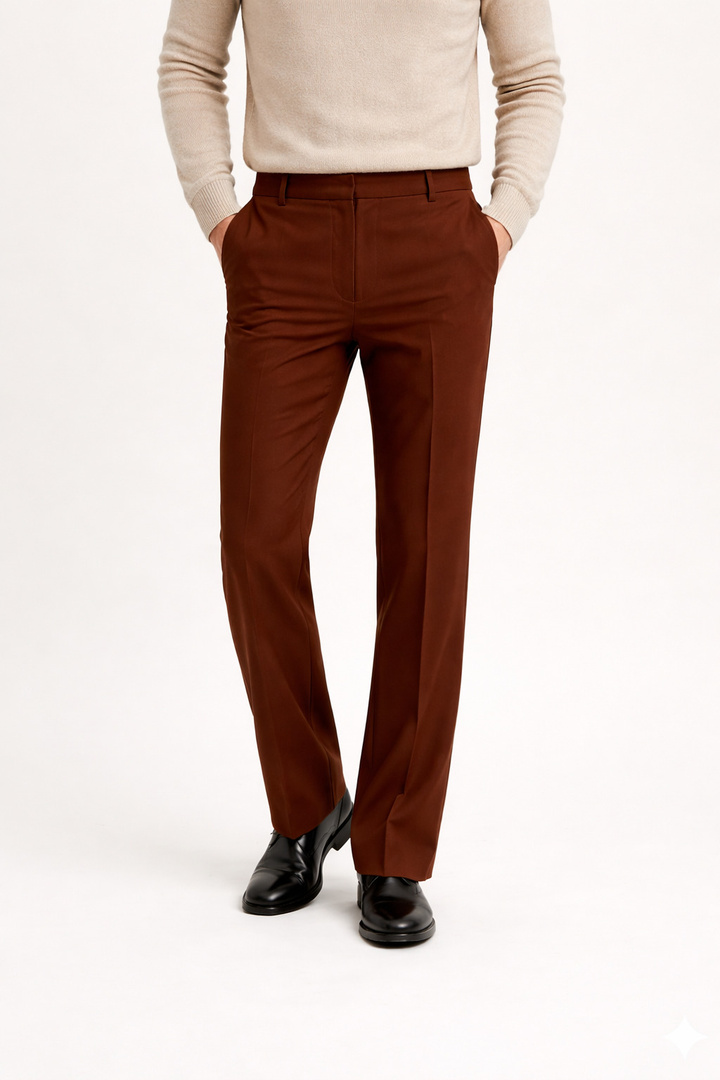 TAMITB Men Flared White Lycra Blend Trousers