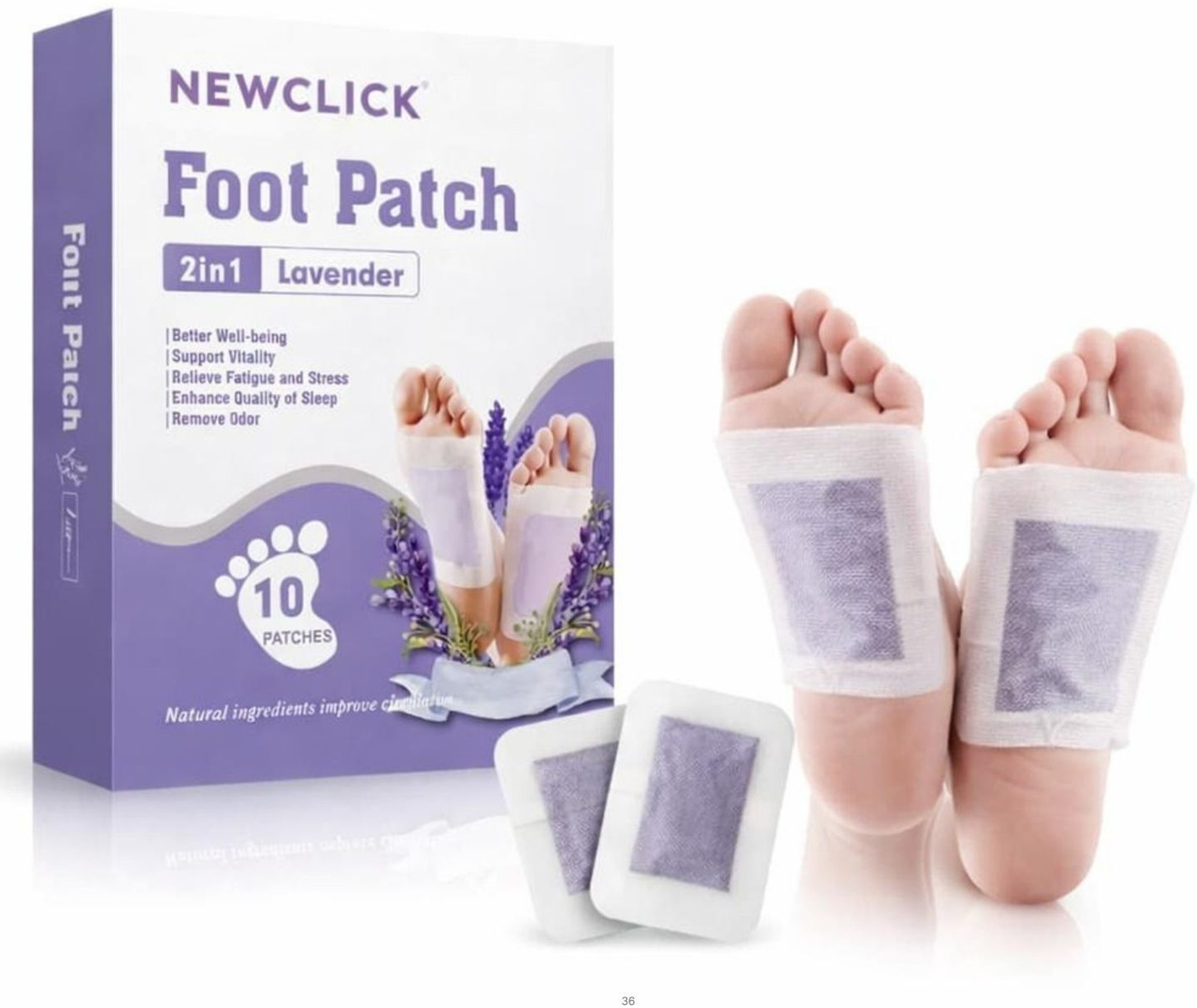 NewClick Foot Pads weight loss Herbal Detoxn Routine Support & Enhanced Energy Plaster & Patch (10 Patches)