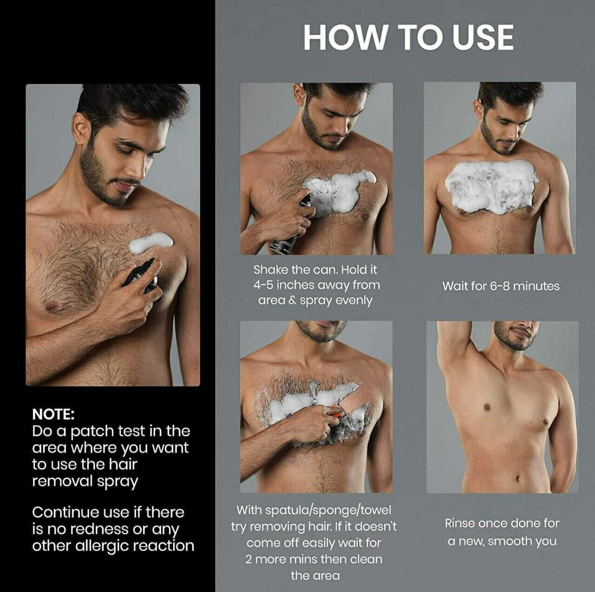 Hair Removal Cream for Men | Painless Body Removal Spray Spray (100 ml) image 2