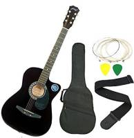 Jixing DD-380C-BLK Linden Wood Acoustic Guitar