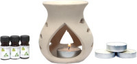 Aroma Decor Rose, Lavender, Lemongrass Diffuser Set Ceramic Burner Pot