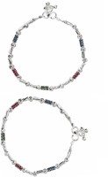 Jewel99 Mystic Silver Anklet(Pack of 2)