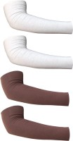 GOLDDUST Cotton Arm Sleeve For Men & Women(L, White, Brown)