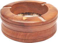 Artist Haat Wood Handicraft Handmade Brown Wooden Ashtray(Pack of 1) RS.399.00