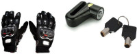 Petrox 1x Pro Biker Gloves L Size, Bike Disc Lock Combo