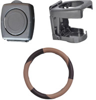 Allure Auto 1 Ring Type Car Steering Cover, 1 pcs Glass holder Combo