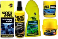 Motomax 1 Car Dashboard Polish, 1 Car Protectant Spray, 1 Car Body Shampoo, 1 Car Body 2k Scratch Remover Rubbing Compound, 1 Car Body Polish Combo
