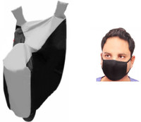Gking 1 Grey Black bike body cover, 1 Pollution mask Combo