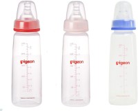 Pigeon Peristaltic 120ml Nursing Bottle Kpp with Small Size Nipple (Red-Pink-Blue) Pack of 3 - 120 ml(Red, Blue, Pink)