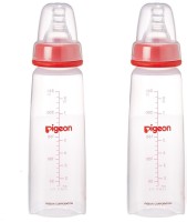 Pigeon Peristaltic 200ml Nursing Bottle Kpp with Midium Size Nipple (Red) Pack of 2 - 200(Red)