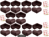 0-DEGREE Premium Baby Safety Furniture Edge Cushion Corner cover Foam Guard with tape strip as Infant child toddler Protector (20 Unit)(Brown)