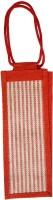 CraftEra Stunning Red White Jute Handheld Bottle Bag Multipurpose Bag(Red, 20 inch)