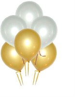 Lighter House Solid FK-604 Balloon(White, Gold, Pack of 100)