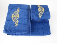 Bombay Dyeing 4 Piece Cotton Bath Linen Set(Blue, Pack of 4)