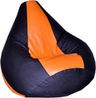 Comfy Bean Bags XL Bean Bag  With Bean Filling(Black, Orange) RS.1299.00