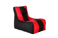 View Comfy Bean Bags Large Lounger Bean Bag Cover(Black, Red) Price Online(Comfy Bean Bags)