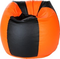 View Comfy Bean Bags XL Bean Bag Cover(Black, Orange) Price Online(Comfy Bean Bags)