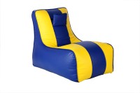 View Comfy Bean Bags Large Lounger Bean Bag Cover(Blue, Yellow) Price Online(Comfy Bean Bags)