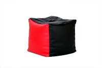 View Comfy Bean Bags Large Bean Bag Footstool  With Bean Filling(Black, Red) Price Online(Comfy Bean Bags)
