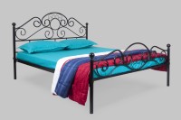 FurnitureKraft Las Vegas Metal Queen Bed(Finish Color -  Black)   Furniture  (FurnitureKraft)