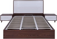 View Evok Lukas Engineered Wood King Bed With Storage(Finish Color -  White + Walnut) Furniture (Evok)