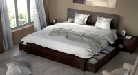 View Urban Ladder Terence Solid Wood Queen Bed With Storage(Finish Color -  Mahogany) Furniture (Urban Ladder)