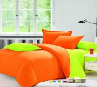 Dexim Polycotton Bedding Set(Orange, Green)