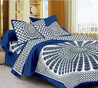 JBC Collection Cotton Double Flat 260 TC Printed 1 Bedsheet with 2 Pillow Covers(Multicolor)