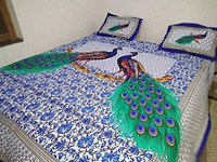 JBC Collection Cotton Double Flat 210 TC Printed 1 Bedsheet with 2 Pillow Covers(Multicolor)