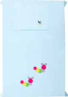 Baby Rap Cotton Embroidered Crib Bedsheet(1 Bed Sheet, 1 Pillow Cover, Blue) RS.499.00